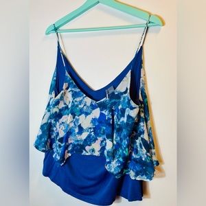 Women’s Sparkle  and Fade spaghetti strap size L multi layered top